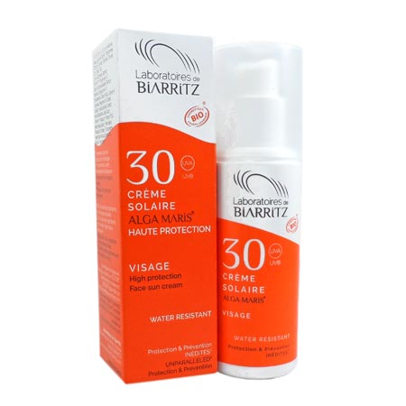Crème solaire Visage SPF30 certifiée Bio BIARRITZ