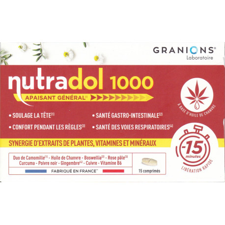 Granions Nutradol 1000 Apaisant général 15 comprimés