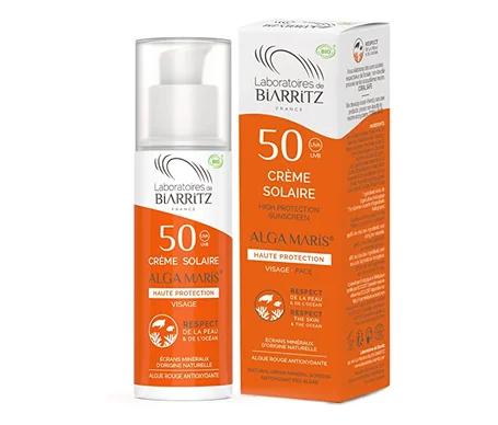 Crème solaire visage SPF50+ certifiée Bio BIARRITZ